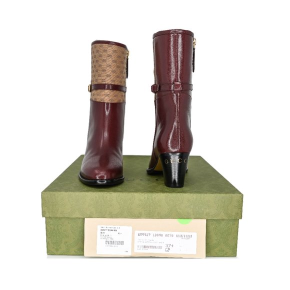 Gucci Women's Leather & Mini GG Canvas Ankle Boots - Picture 7 of 15